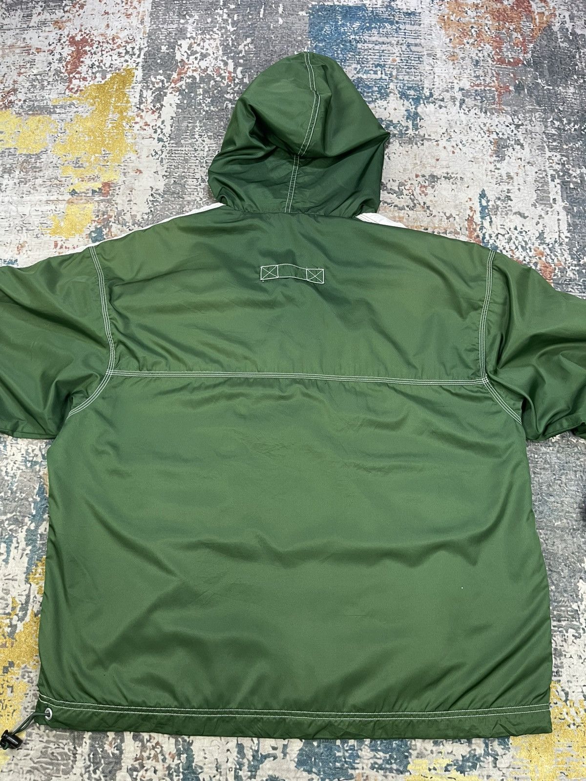 Nike Vtg 90s Nike Half Zipper Swoosh Hooded Windbreakers Size US XL / EU 56 / 4 - 2 Thumbnail