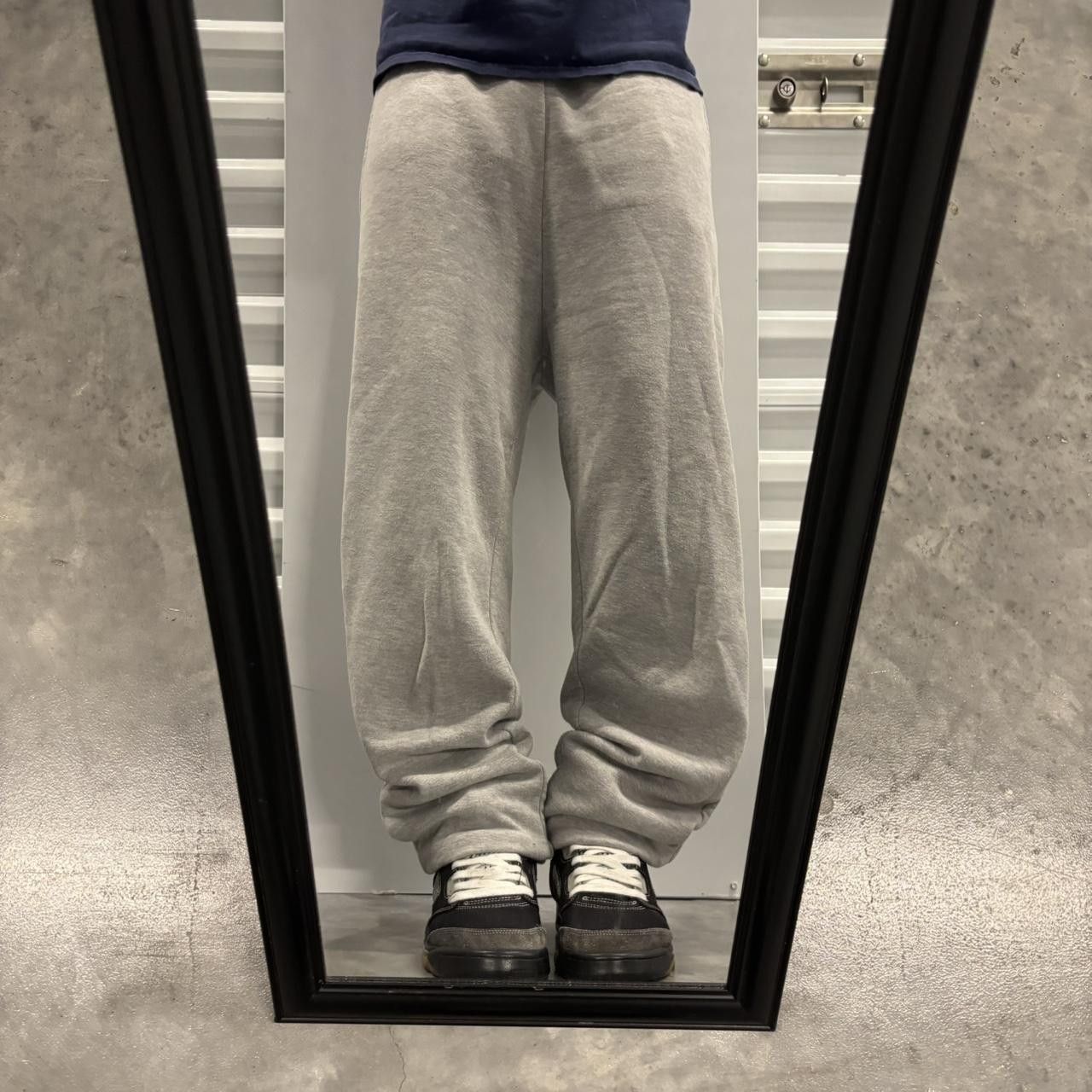 Japanese Brand × Vintage Crazy Vintage Y2K/2000s Light Grey Essential Sweatpants! Size US 32 / EU 48 - 1 Thumbnail