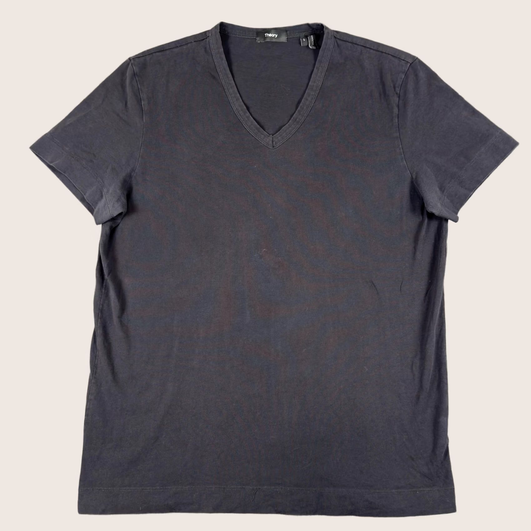 Theory Theory Mens Large Black V Neck Cotton Casual Tee Size US L / EU 52-54 / 3 - 1 Thumbnail