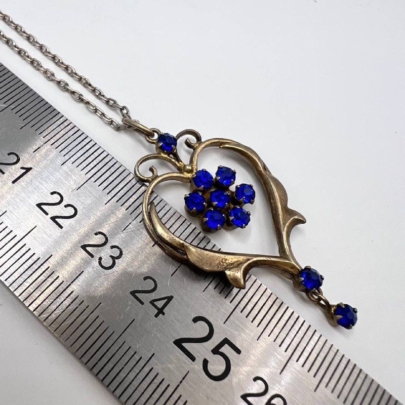 Vintage Vintage USSR Jewelry Gilt Silver 875 Heart Necklace 6.8g Size ONE SIZE - 5 Thumbnail
