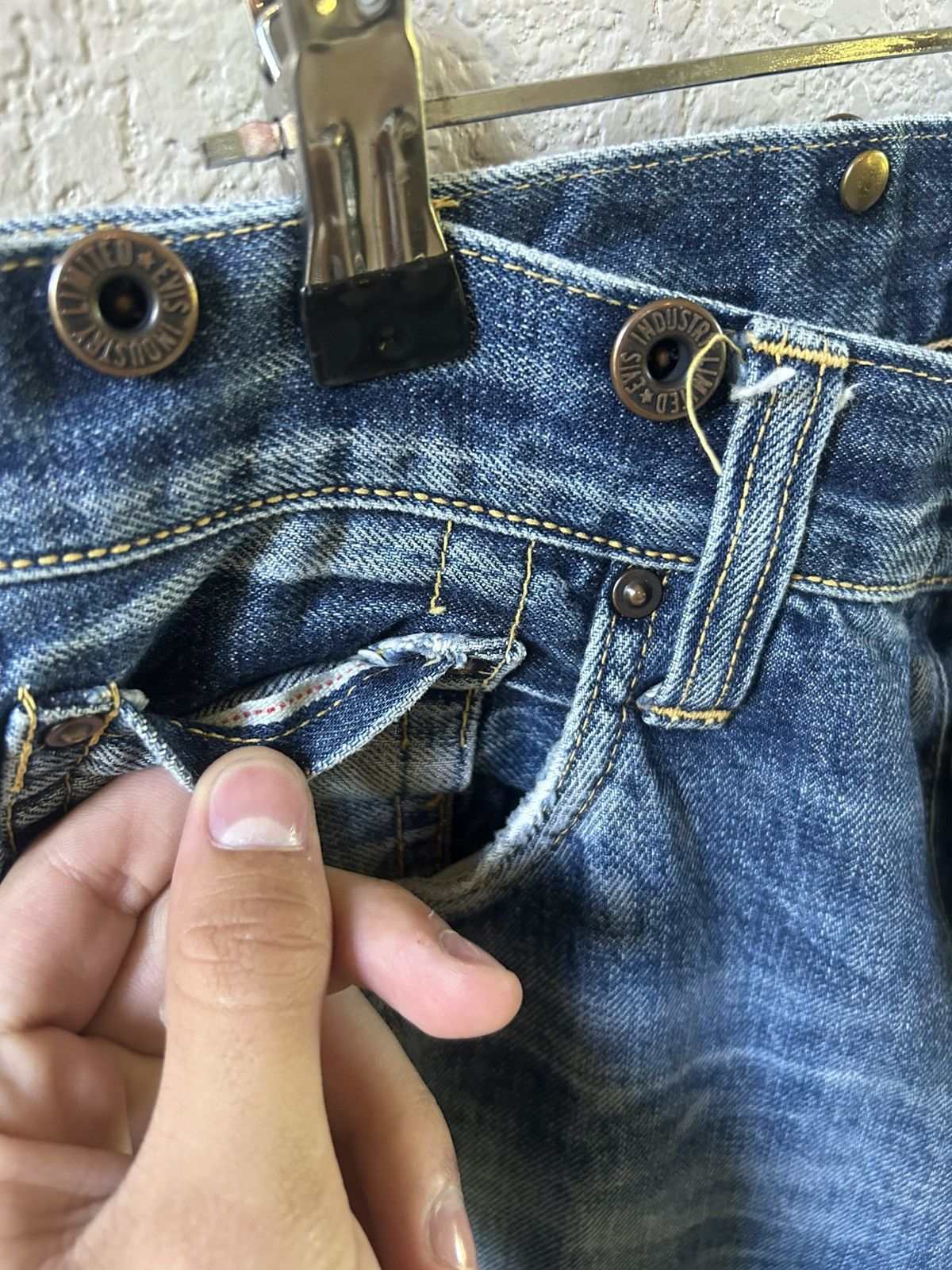 Evisu Crazy Rare Evisu Genes Buckleback Double Knee Selvedge Jeans Size US 30 / EU 46 - 4 Thumbnail