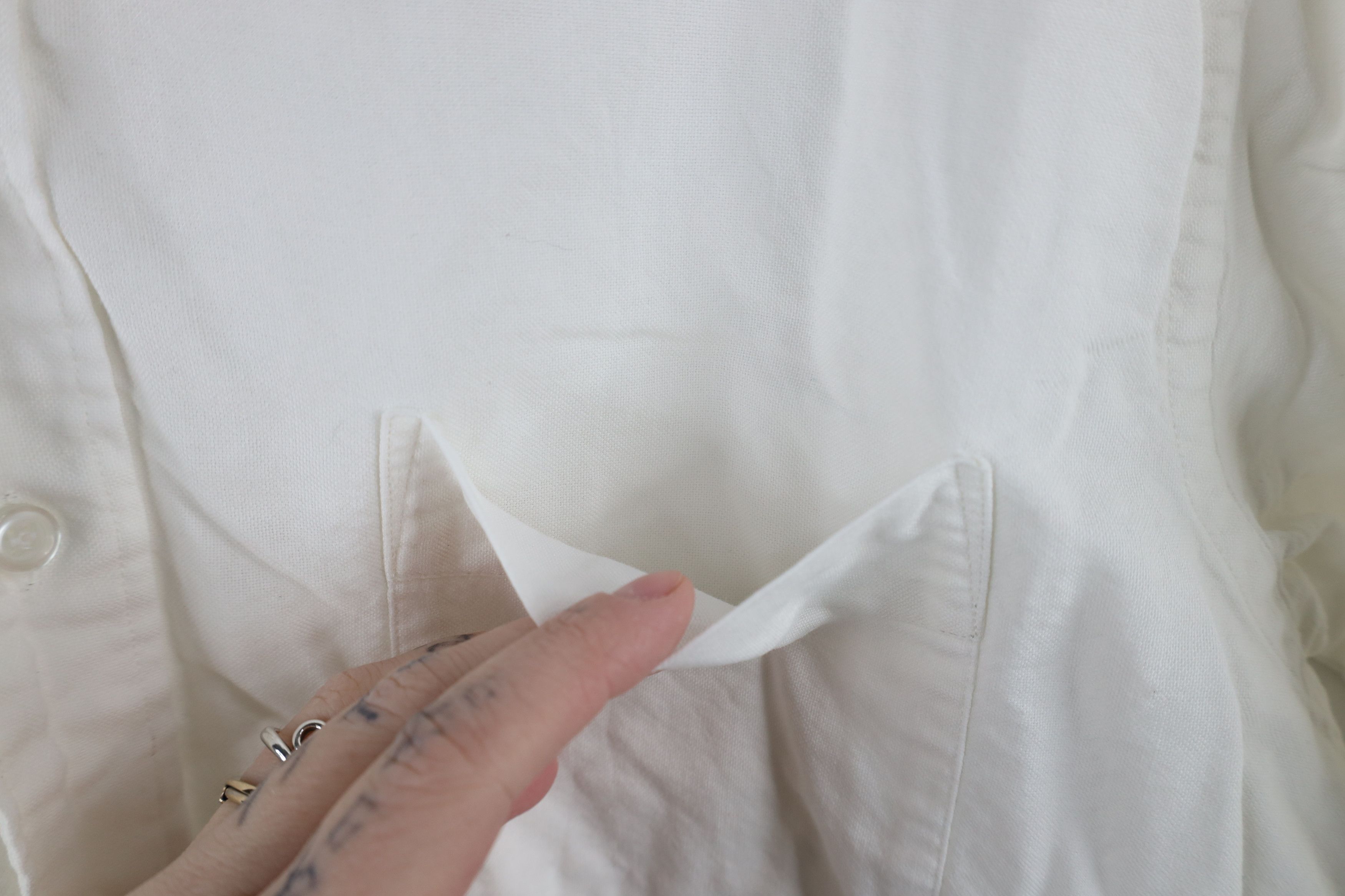 Vintage Vintage 70s Macys Needle Collared Button Down Shirt White Size US M / EU 48-50 / 2 - 5 Thumbnail