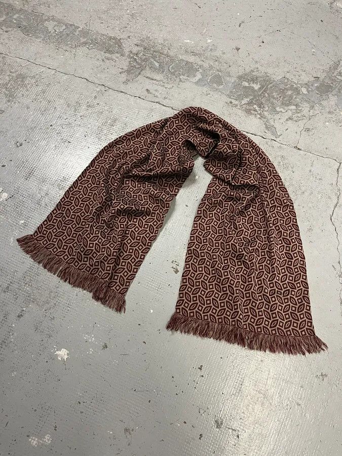 Giorgio Armani 1990s Giorgio Armani Brown Contemporary Mozaic Scarf Size ONE SIZE - 3 Thumbnail