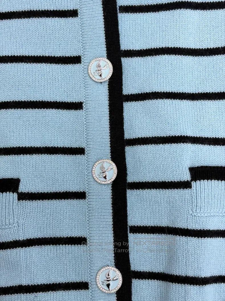 Chanel Chanel Blue and black striped button cardigan coat Size XS / US 0-2 / IT 36-38 - 3 Thumbnail