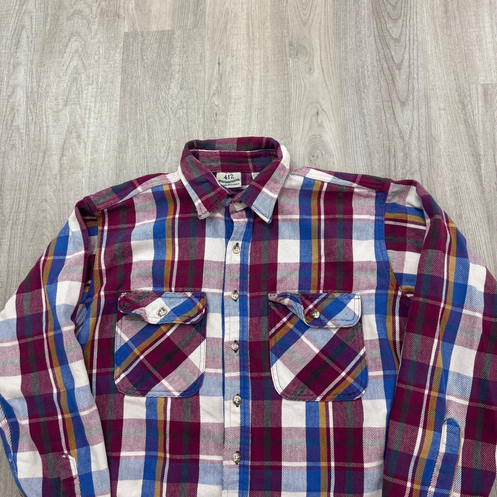 Vintage Vintage 417 Van Heusen Flannel Shirt Men's Extra Large XL Size US XL / EU 56 / 4 - 2 Thumbnail