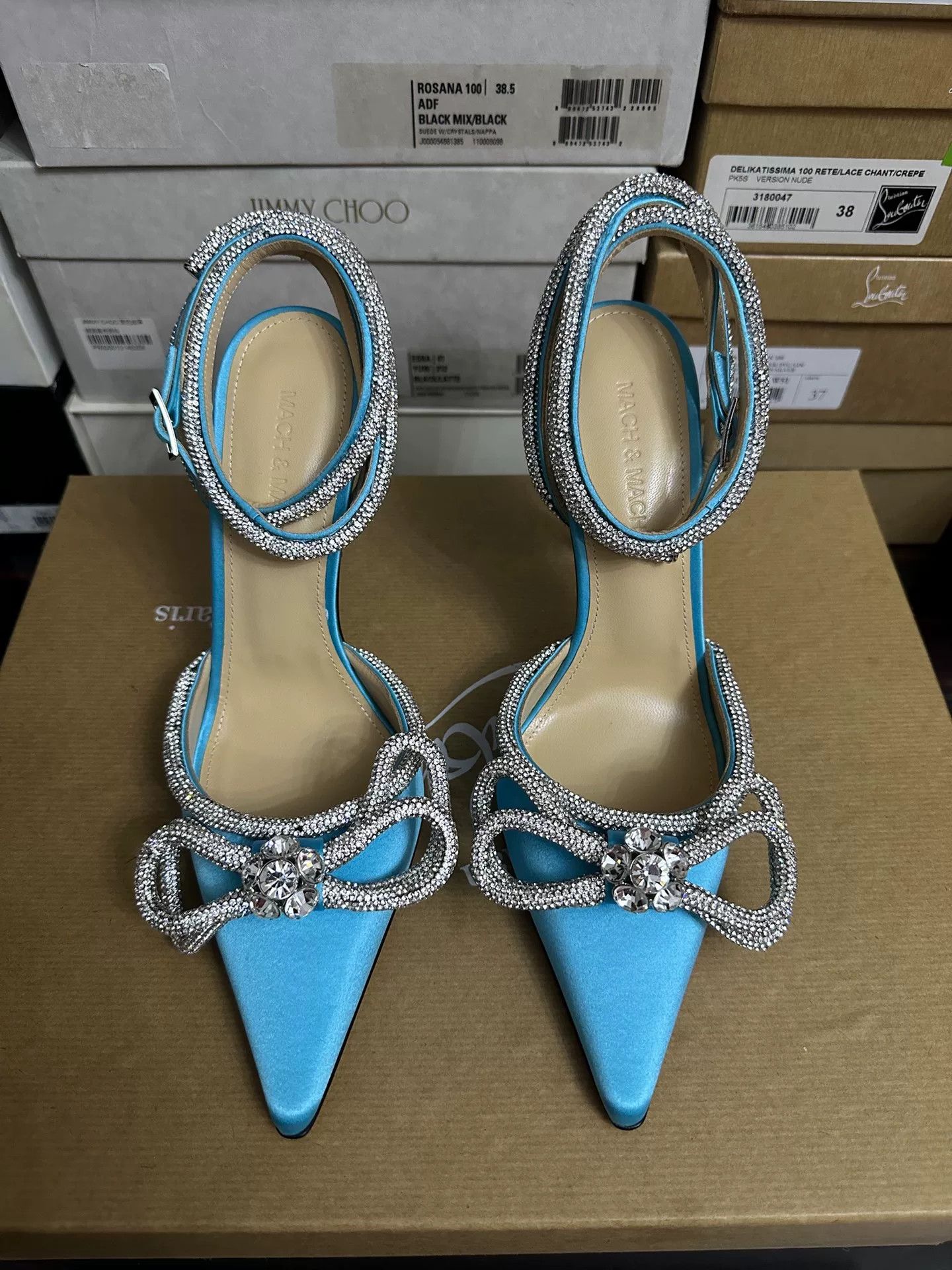 MACH & MACH MACH&MACH Classic Blue Bow Heels Size US 7 / IT 37 - 1 Thumbnail