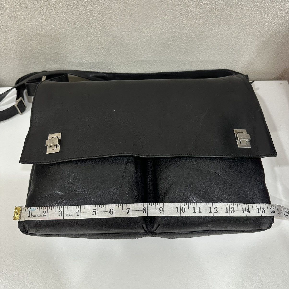 Gucci GUCCI BLACK LEATHER MESENGGER BAG 22 Size ONE SIZE - 13 Thumbnail