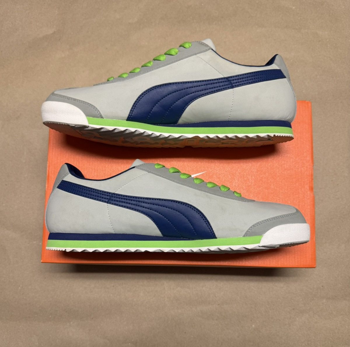 Puma Puma Roma SL NBK 2 Seahawks Grey Blue Green Mens size 14! Size US 14 / EU 47 - 2 Thumbnail