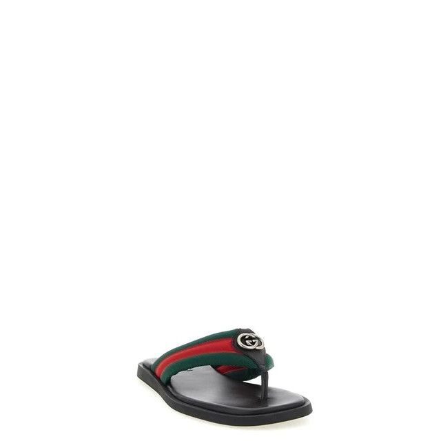 Gucci GUCCI $880 Black Interlocking G Thong Sandals New & Authenti Size US 11.5 / EU 44-45 - 2 Thumbnail