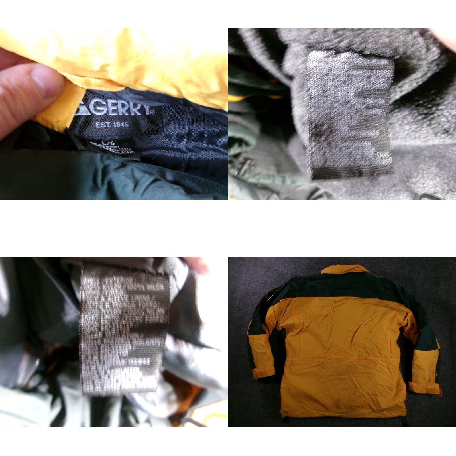 Vintage Gerry Jacket Mens L Yellow Green Hooded Parka Fleece Lined Winter Coat Zip Size US L / EU 52-54 / 3 - 9 Thumbnail