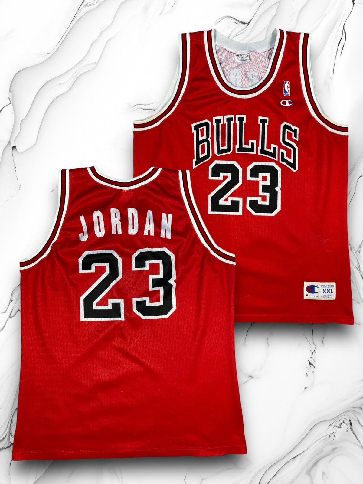 Champion × NBA × Vintage Vintage Champion Chicago Bulls Jordan 23 Jersey Tee Size US XXL / EU 58 / 5 - 1 Thumbnail