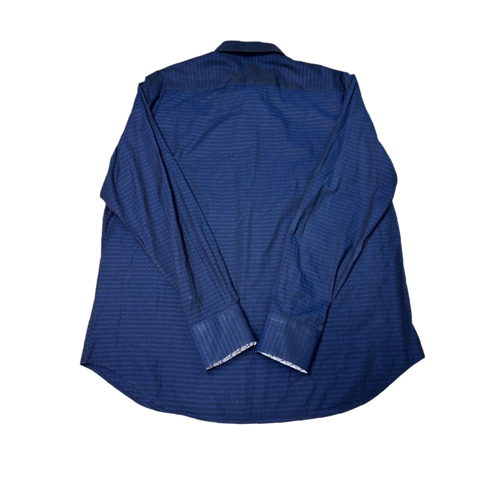 Robert Graham Robert Graham Mens Shirt Long Sleeve Button-Down Navy Blue Geometric Classic Fit Button-Up Collared Cotton Blend Cotton Spandex Size US L / EU 52-54 / 3 - 7 Thumbnail