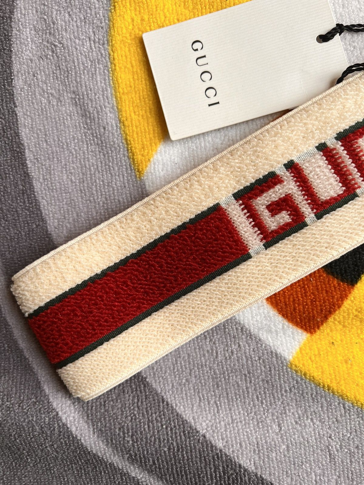 Gucci Gucci Web Stripe Headband Ivory Green Red hat cap logo Size ONE SIZE - 16 Thumbnail