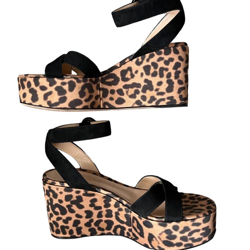 Gianvito Rossi Gianvito Rossi Leopard Print Wedge Sandals Size IT 37/US 7 Size US 7 / IT 37 - 7 Thumbnail