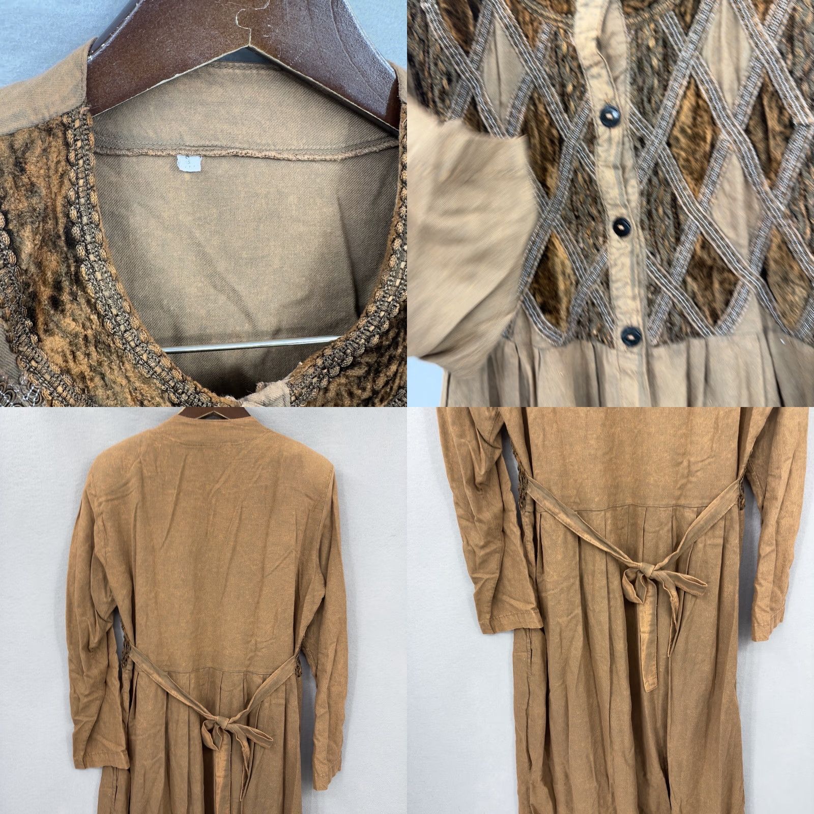 Vintage VINTAGE Marilu Dress Women Long Sleeve Boho A-Line Sundress Orange 60s 70s Western Peasant Cottagecore Size M / US 6-8 / IT 42-44 - 8 Thumbnail