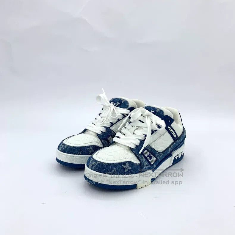 Louis Vuitton Louis Vuitton Trainer blue and white color-block logo pres Size US 6 / IT 36 - 1 Thumbnail