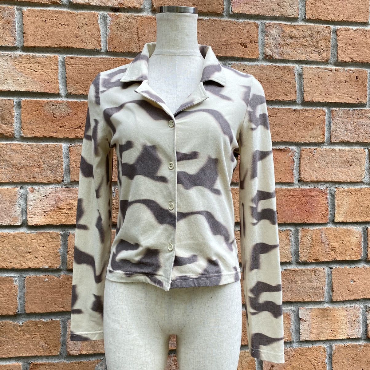 Designer LAGUA GEM Desert Toned Abstract Print Blouse Size S / US 4 / IT 40 - 2 Thumbnail