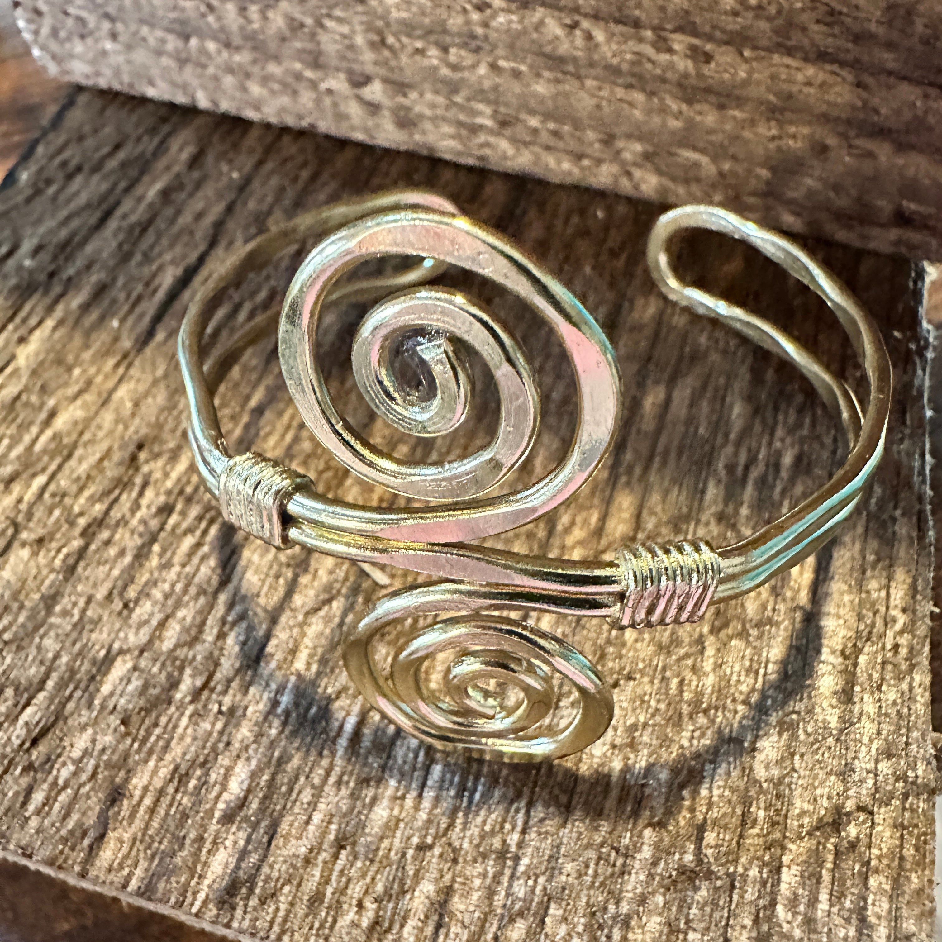 Other Handcrafted Boho Gold Plated Adjustable Cuff Bracelet - Narr Size ONE SIZE - 9 Thumbnail