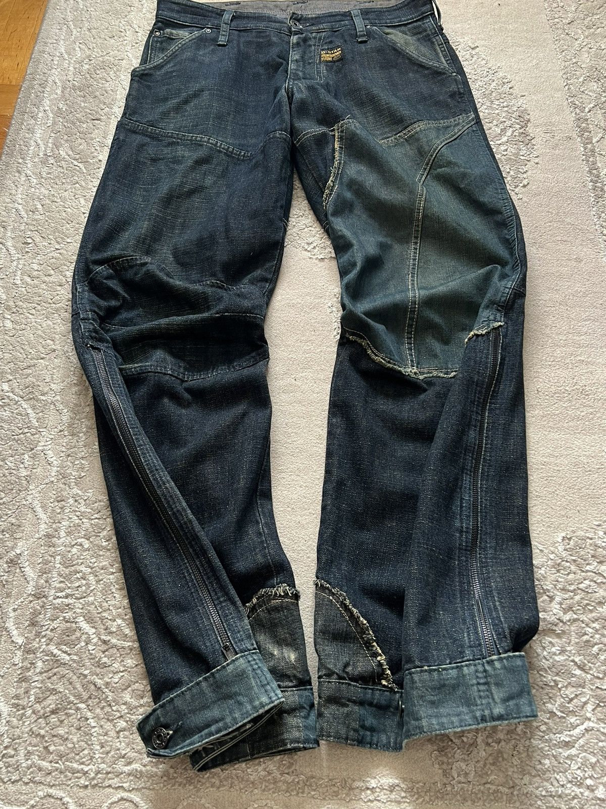 G-Star CRAZY VINTAGE G-STAR RAW CONCEPT ELWOOD OPIUM RARE JEANS Size US 31 - 10 Thumbnail