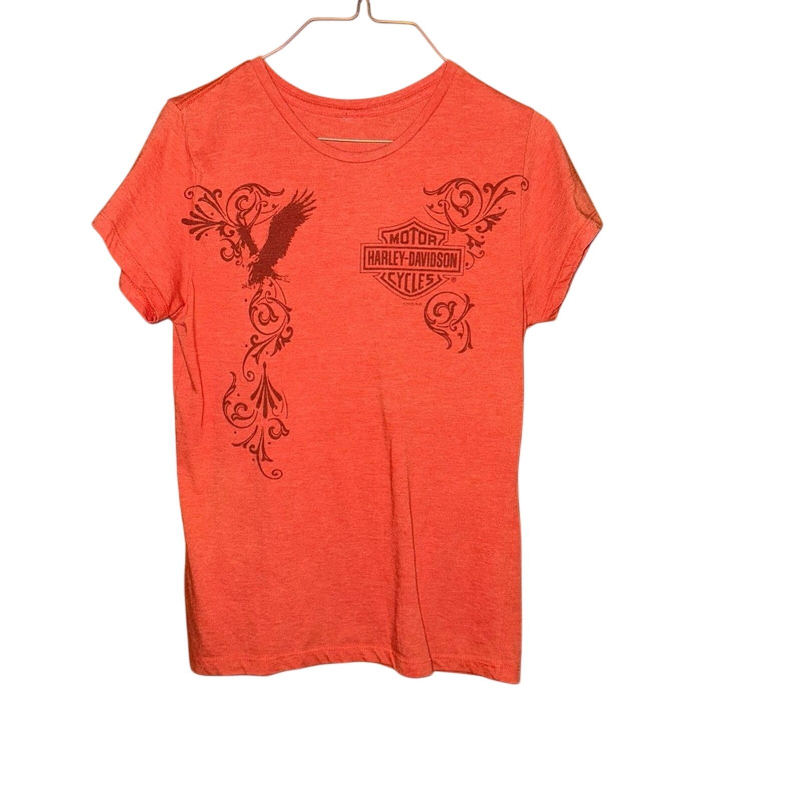 Harley Davidson Harley-Davidson Women's Orange Graphic Tee Size M / US 6-8 / IT 42-44 - 1 Thumbnail