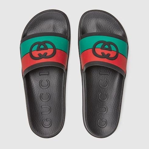 Gucci o1mt1gz0325 Interlocking G Slide Sandals in Multicolor Size US 12.5 / EU 45-46 - 3 Thumbnail