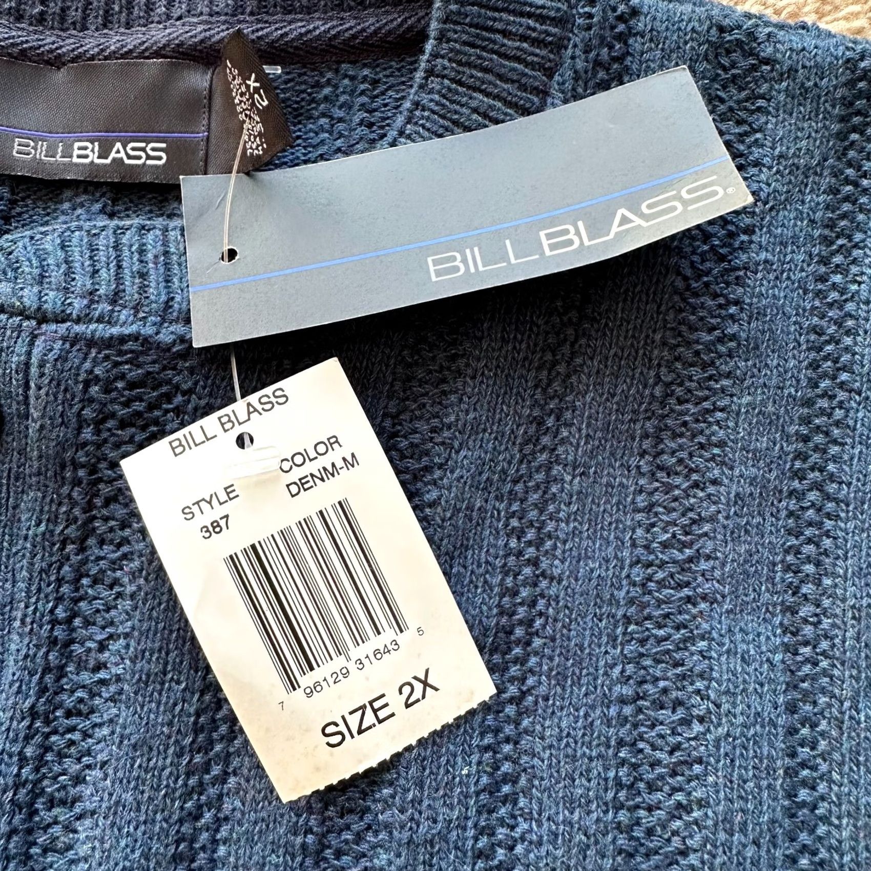 Bill Blass Bill Blass Sweater Womens 2X Henley Long Sleeve Ribbed Blue NWT Cotton Blend Size XXL / US 16-18 / IT 52-54 - 7 Thumbnail