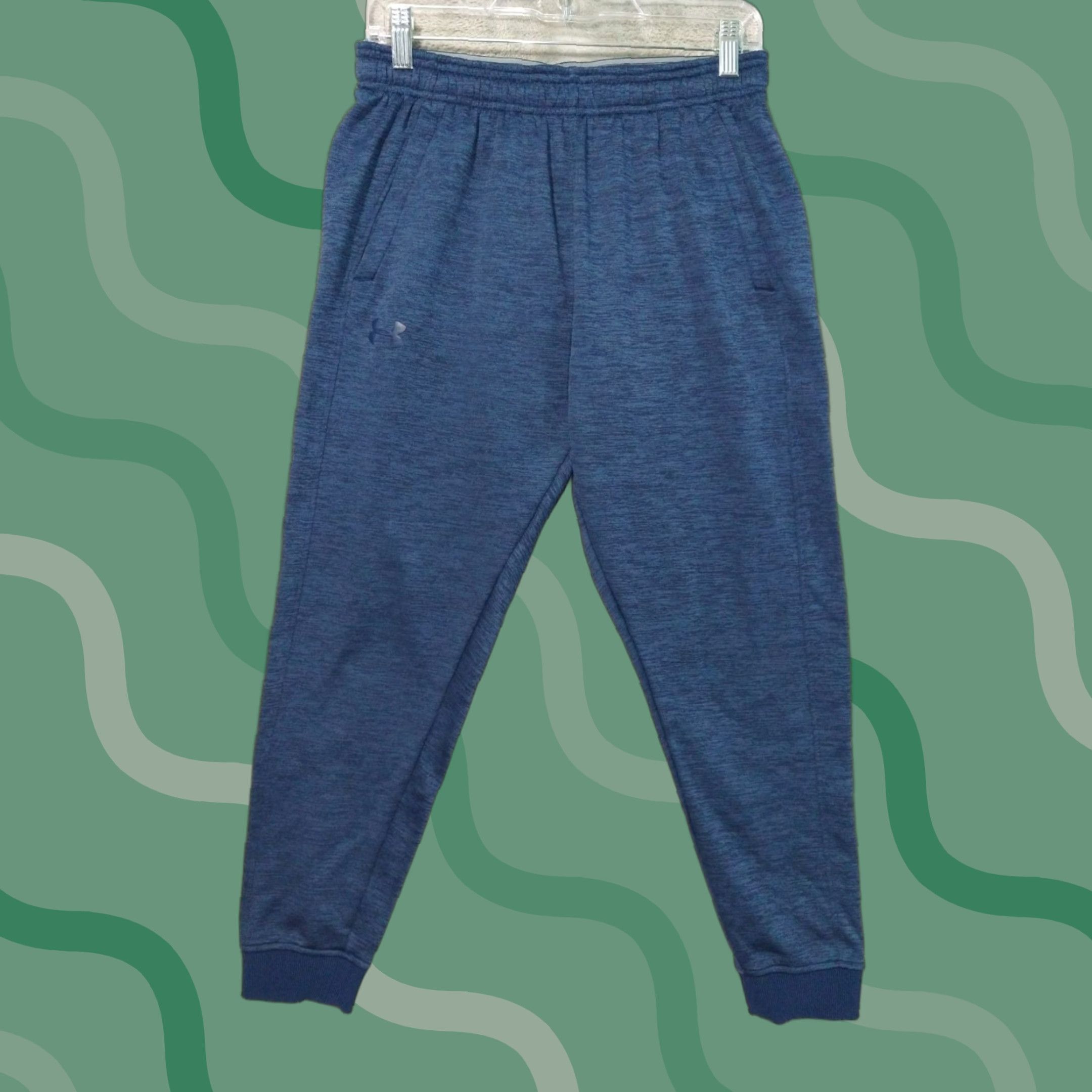Under Armour Under Armour Pants Men M Blue Heather Loose ColdGear Fleece Jogger Sweat Pants Size US 31 - 1 Thumbnail