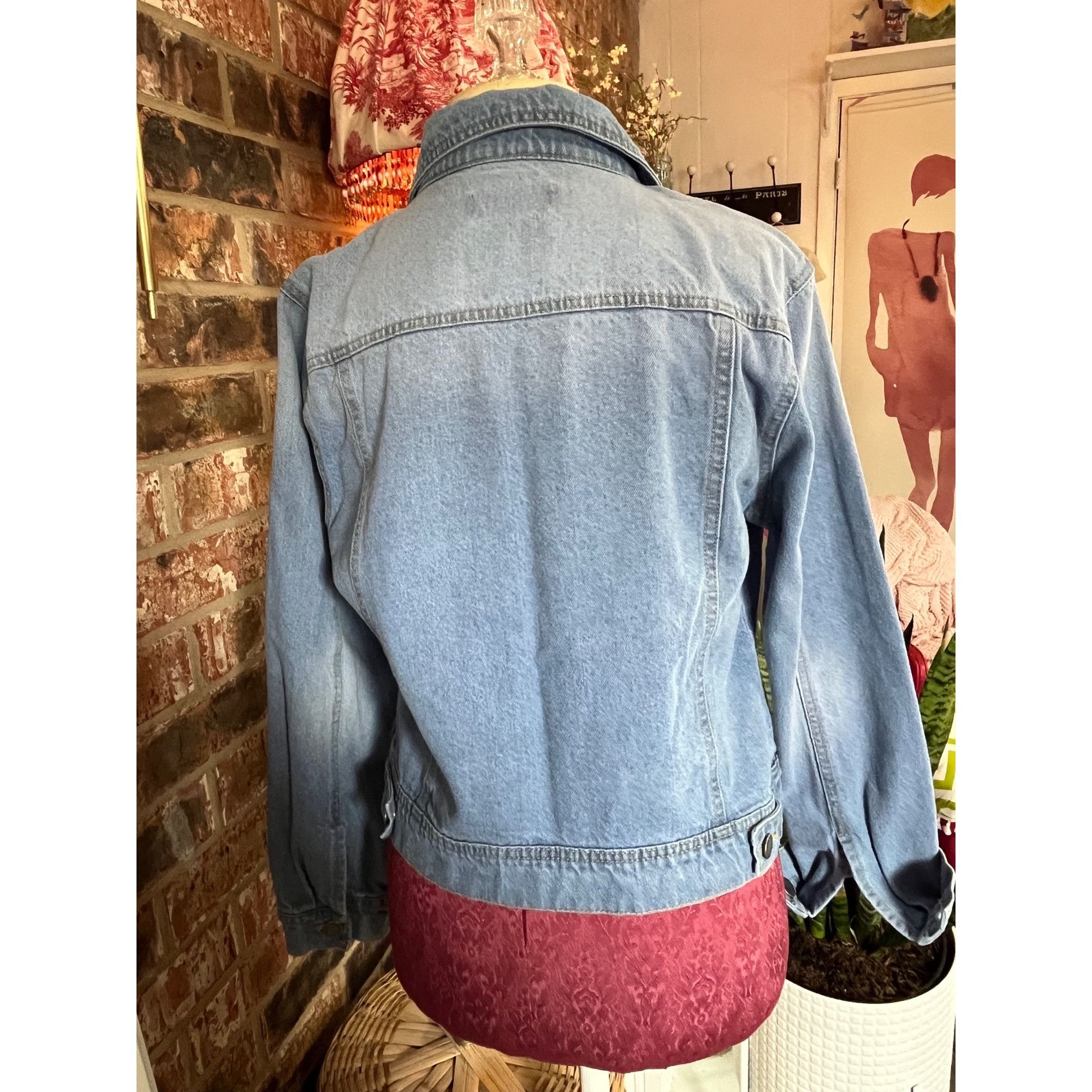 Other Black Label CEst Toi Womens Light Wash Denim Jacket Button F Size L / US 10 / IT 46 - 5 Thumbnail