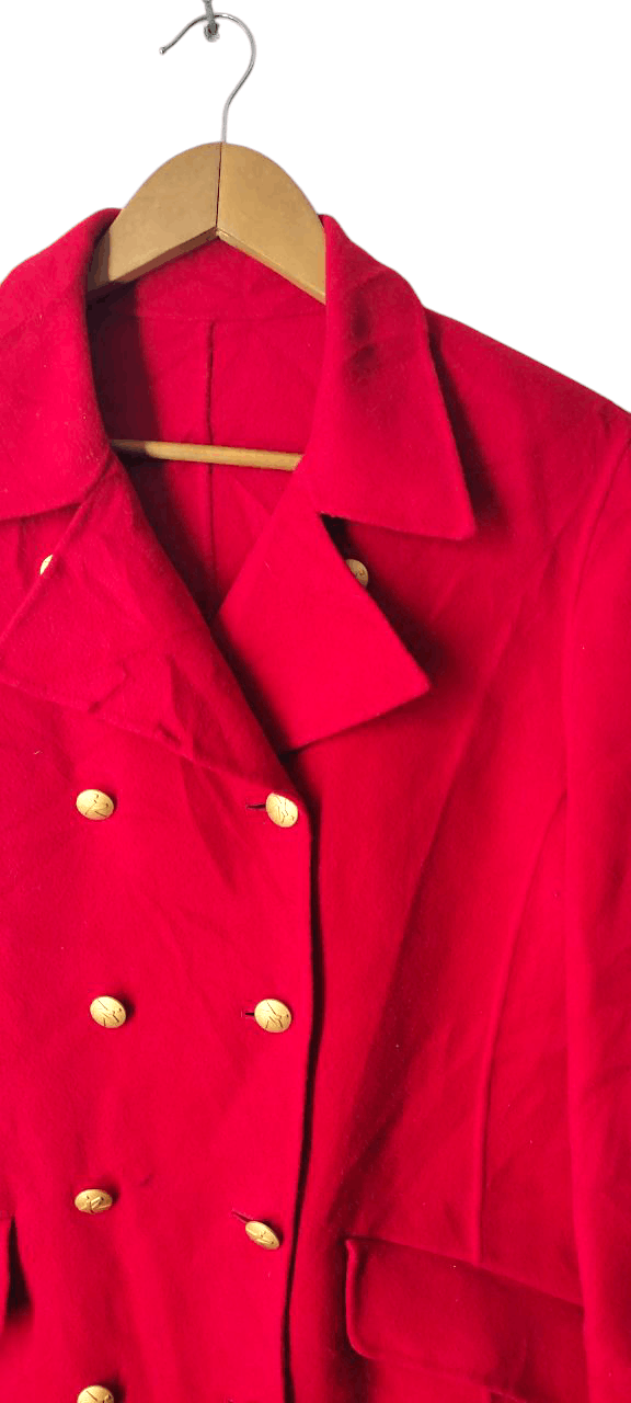 Sonia Rykiel SONIA RYKEL PARIS RED PEACOAT DOUBLE BREAST JACKET Size M / US 6-8 / IT 42-44 - 4 Thumbnail