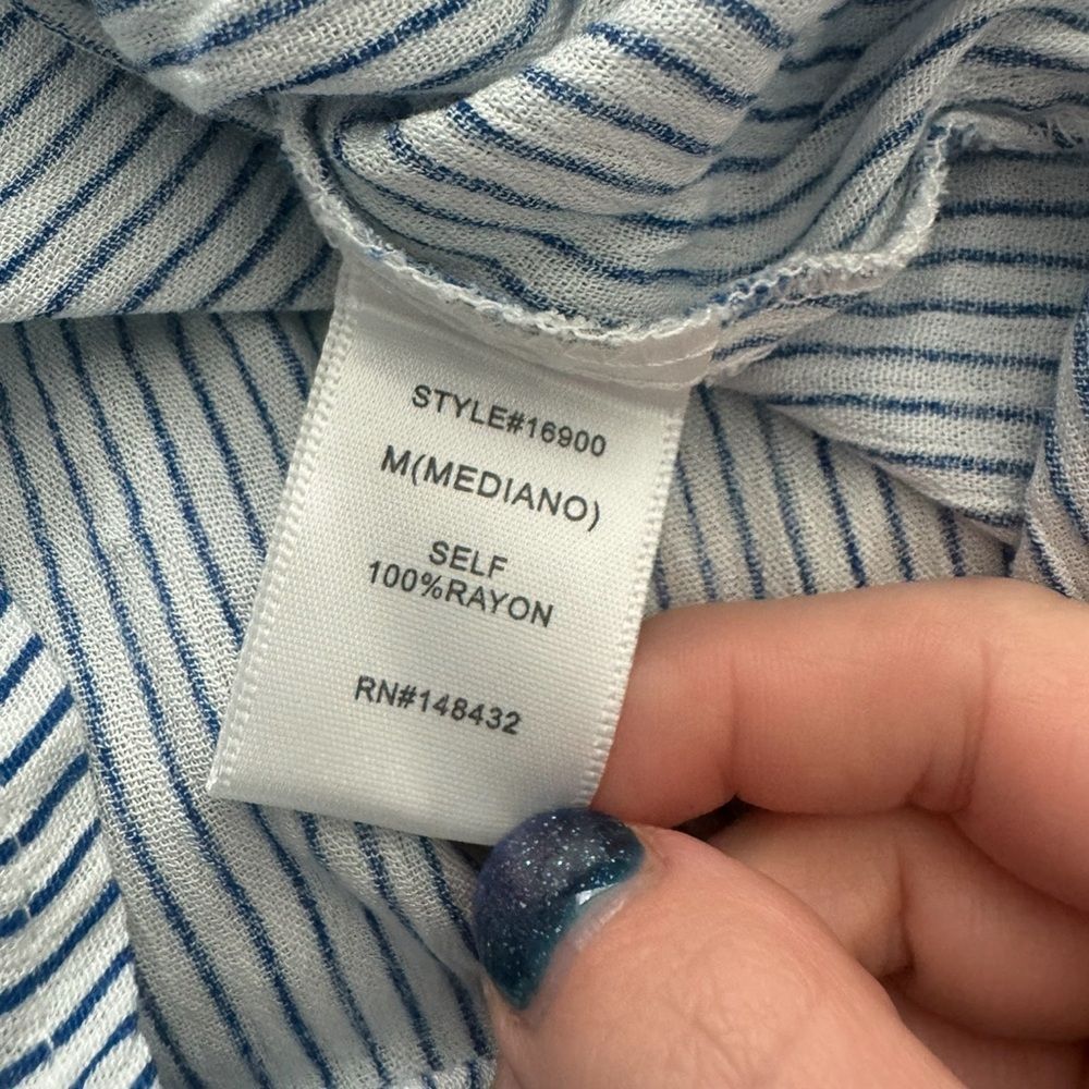 Other Staccato Blue White Striped Twist Front Tank Top Sz M Rayon Size M / US 6-8 / IT 42-44 - 4 Thumbnail