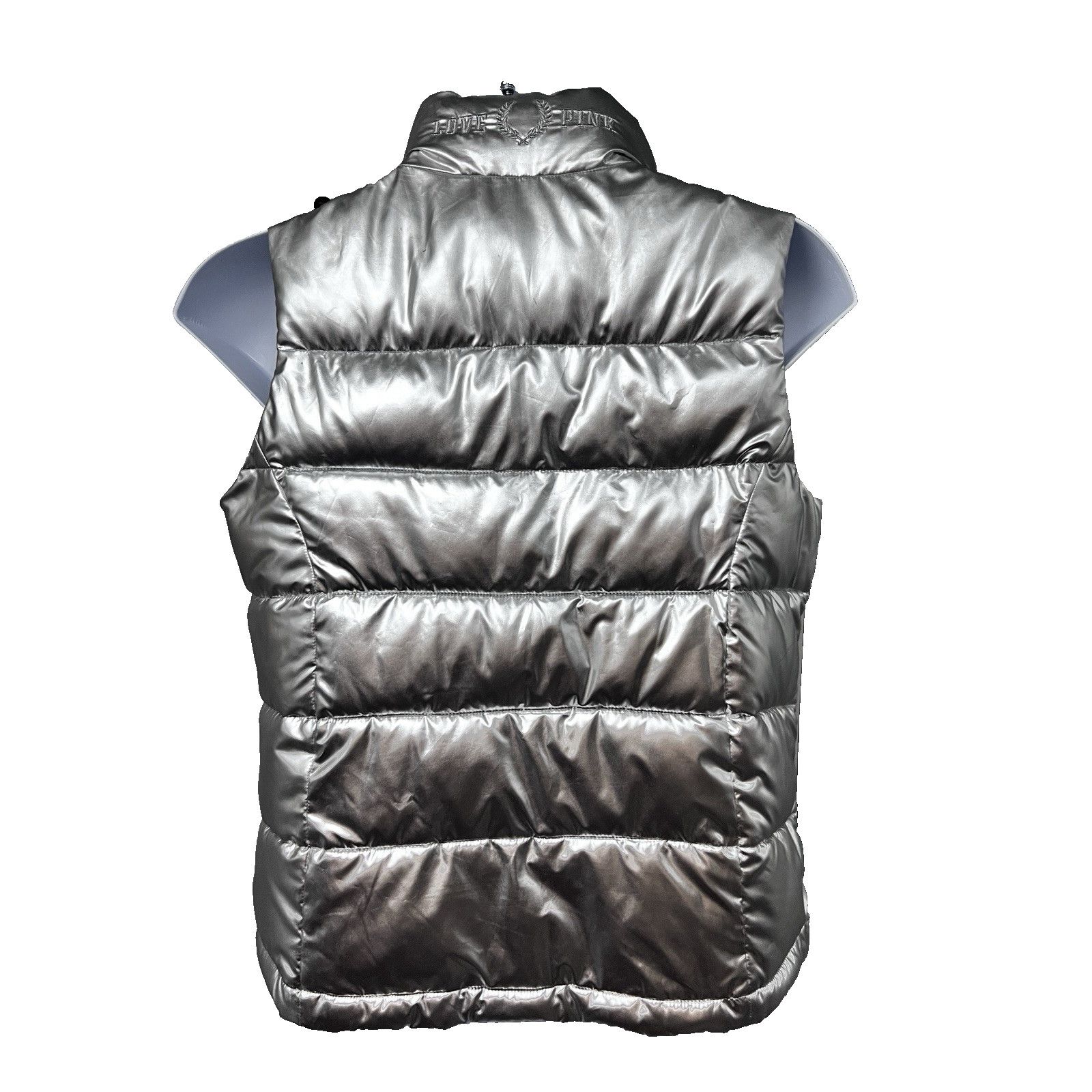 Victoria's Secret Victorias Secret Metallic Silver Zip Up Puffer Vest Jacket L Size L / US 10 / IT 46 - 3 Thumbnail