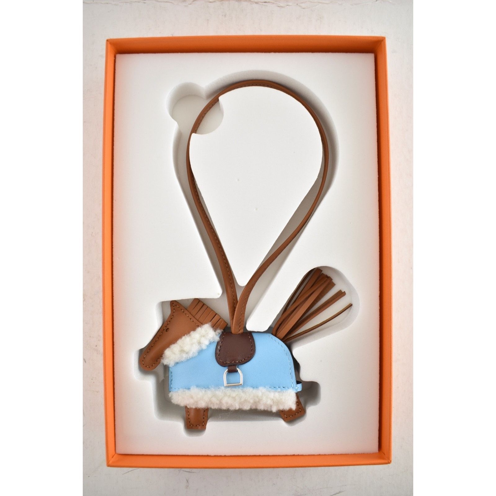 Hermes Hermes Horse Rodeo Robeo Plush Blue Celeste Milo Leather Size ONE SIZE - 4 Thumbnail
