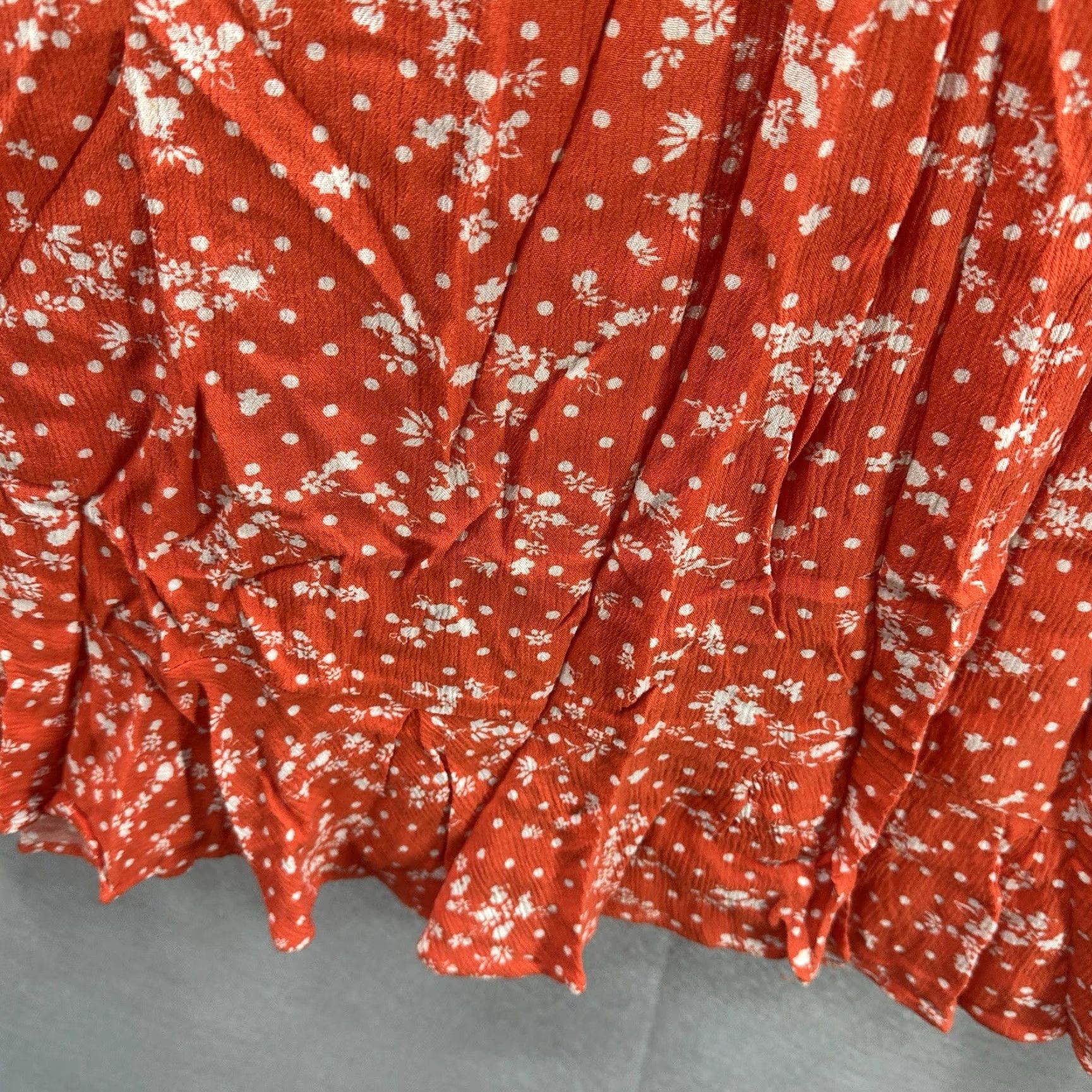 Vintage Seed Heritage Skirt Womens XL Floral Elastic Waist A-Line Long Orange 90s Bohemian Festival Vintage No? Size 40" / US 18 - 5 Thumbnail