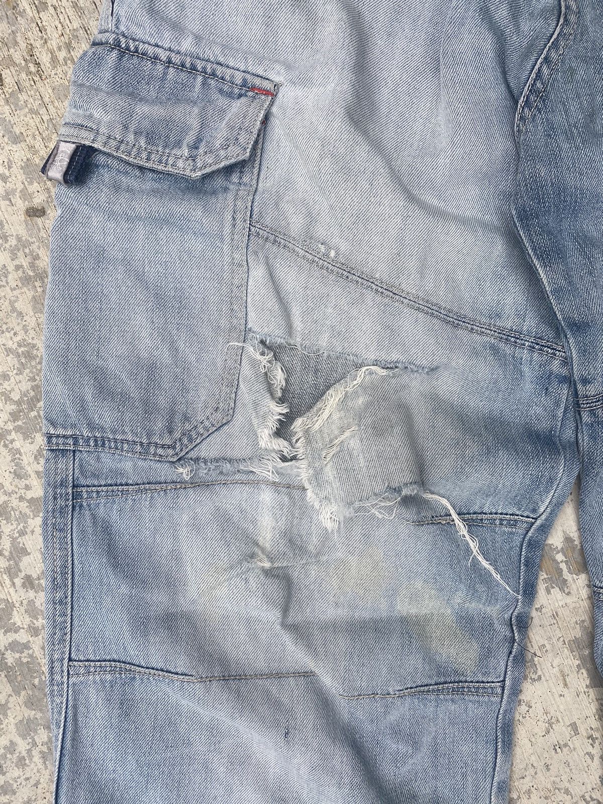 Vintage Distressed Pj’s Surf Baggy Cargo Denim Size US 31 - 8 Thumbnail