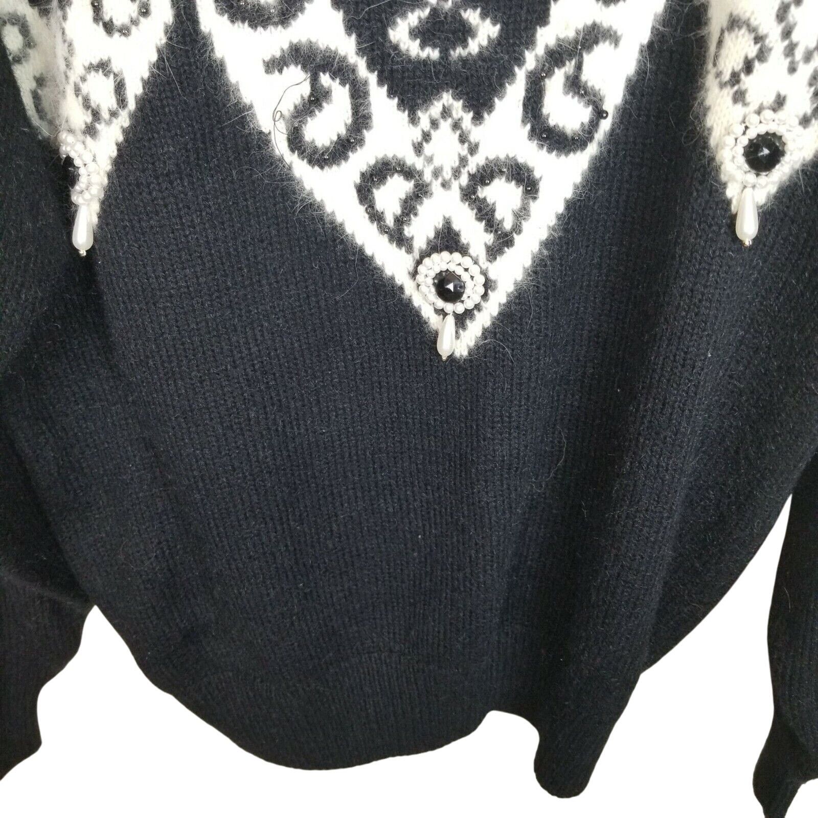 Vintage Vintage Women Western Pearl Boho Cowgirl Sweater Angora M Size M / US 6-8 / IT 42-44 - 4 Thumbnail