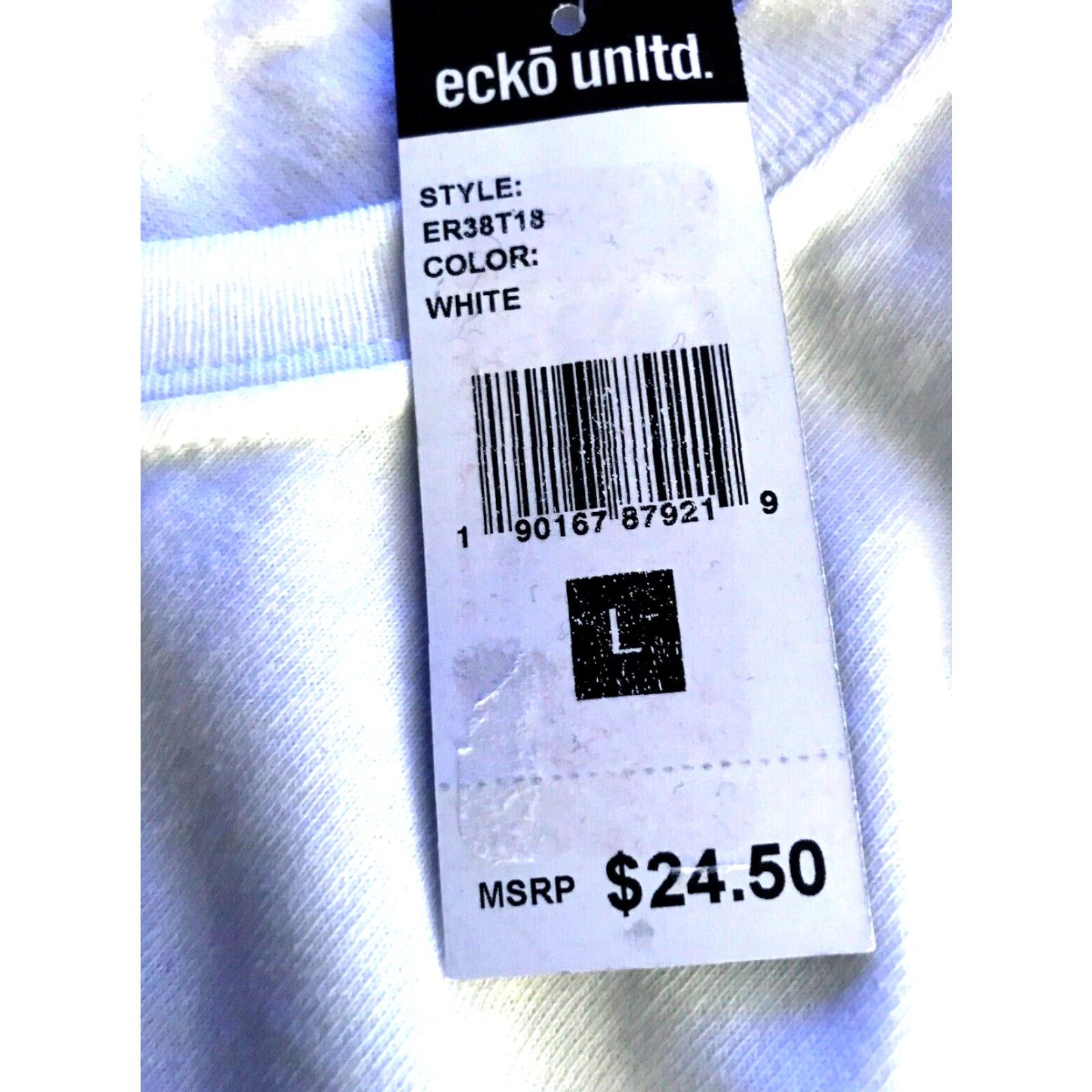 Ecko Unltd. Ecko Unltd T-Shirt Mens Large Graphic Tee White w Black Rubber Gold Logo Print Size US L / EU 52-54 / 3 - 4 Thumbnail