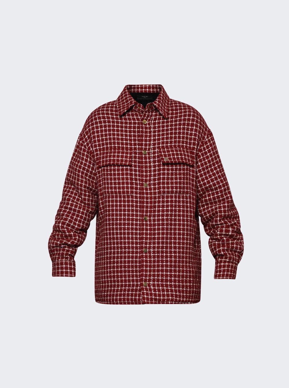 Amiri o1mle0326 Boucle Padded Overshirt in Burgundy Size US L / EU 52-54 / 3 - 1 Thumbnail