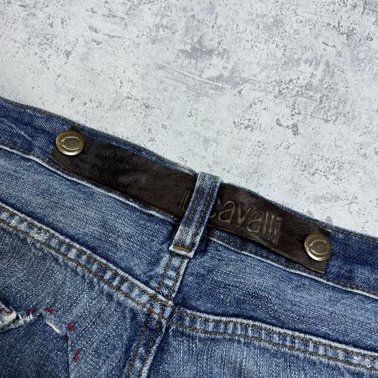 Just Cavalli 00s Just Cavalli Vintage Y2K Distressed Baggy Glamour Jeans Size US 32 / EU 48 - 14 Thumbnail