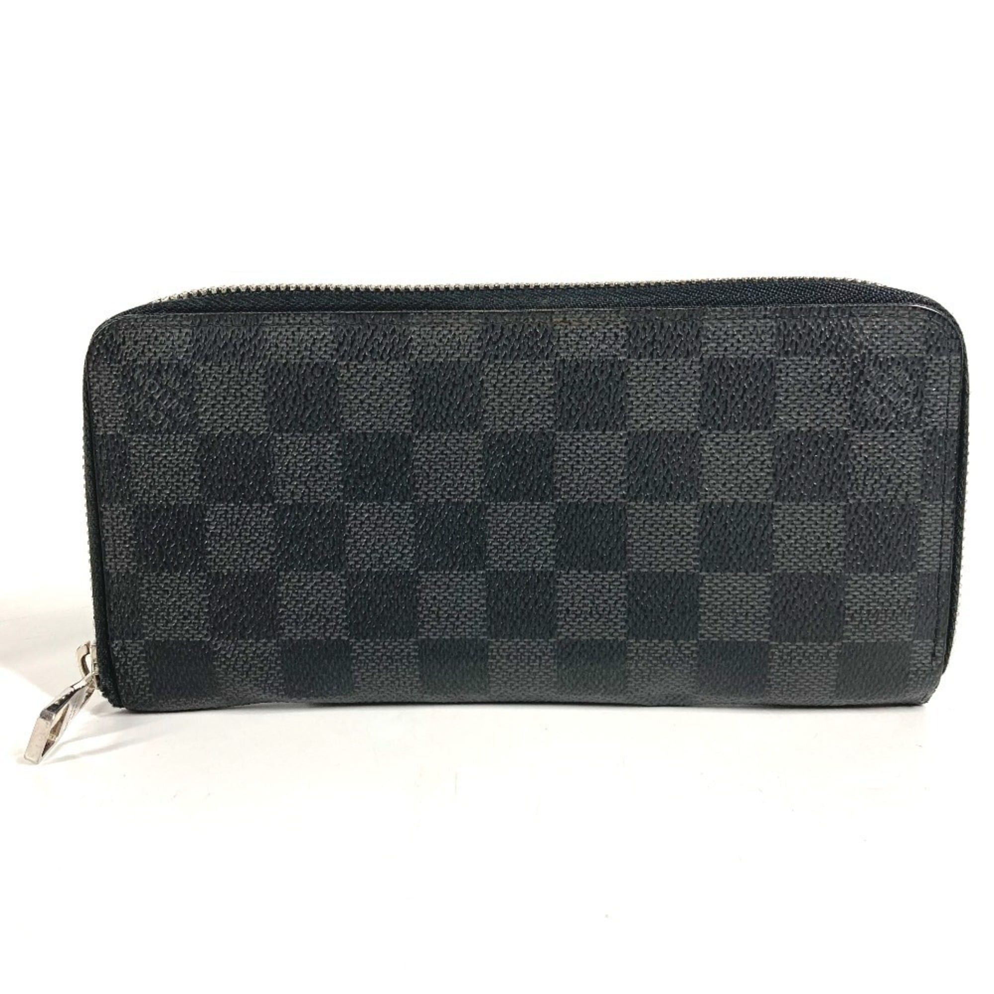 Louis Vuitton LOUIS VUITTON N63095 Damier Graphite Zippy Wallet Vertical Long Wallet, Round Zipper, Canvas, Men's and Women's, Black Size ONE SIZE - 1 Thumbnail