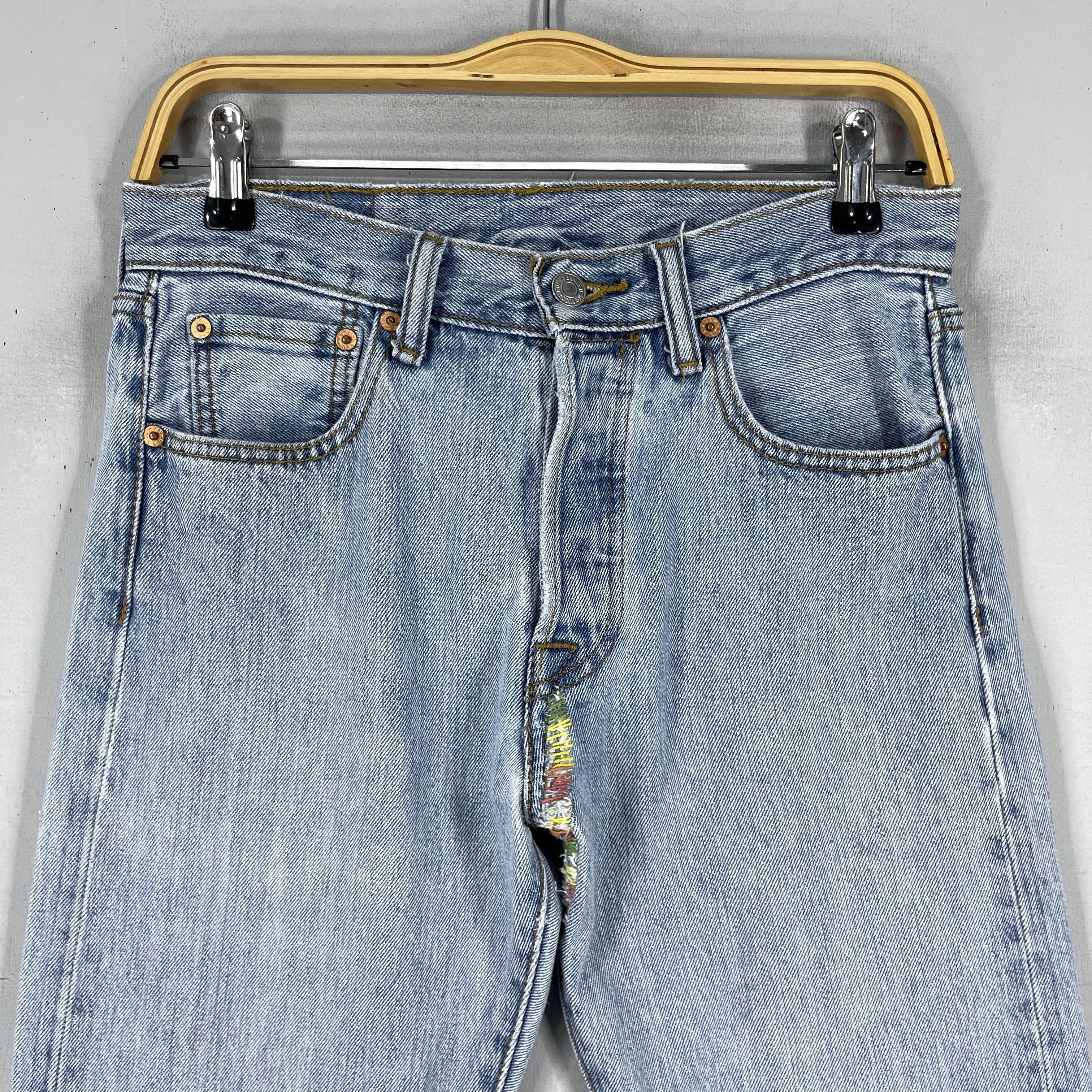 Jean × Levi's W29 L28 Vintage Levis 501 Distressed Reinforced Jeans Size US 29 - 2 Thumbnail