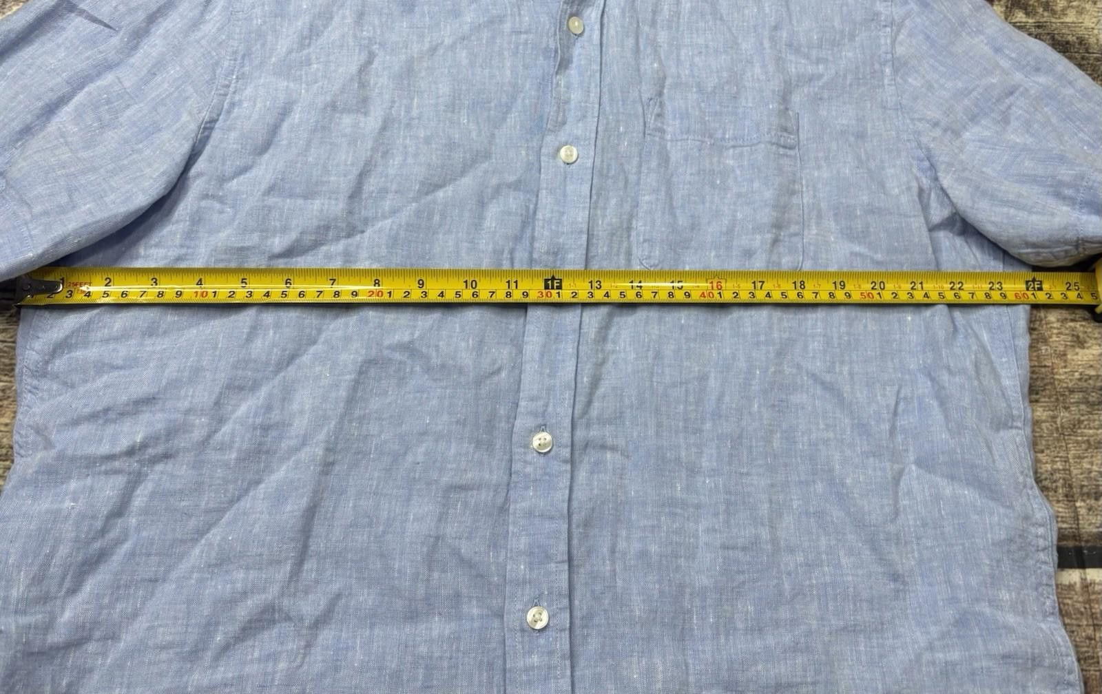 L.L. Bean LL Bean Shirt Mens Large Linen Button Up Short Sleeve Size US L / EU 52-54 / 3 - 9 Thumbnail