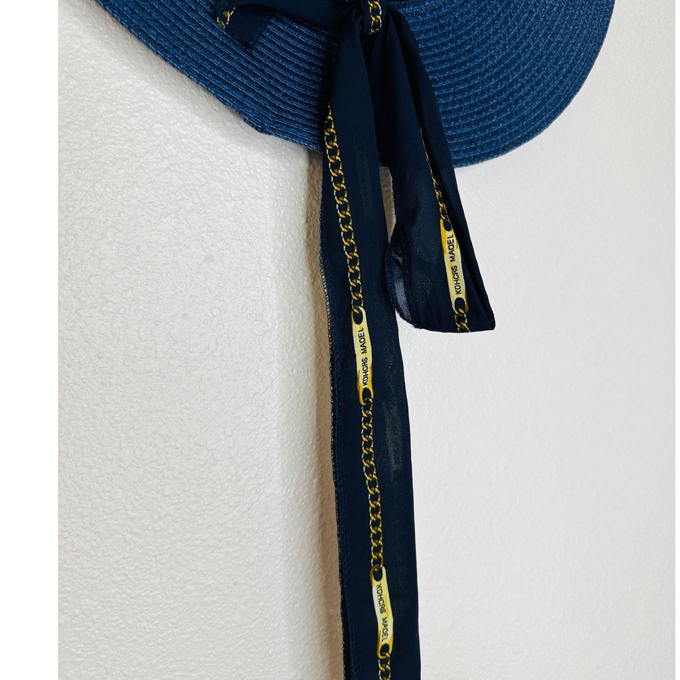 Other PG Accessories Navy Blue Paper Straw Summer Hat Tie Sash Size ONE SIZE - 4 Thumbnail