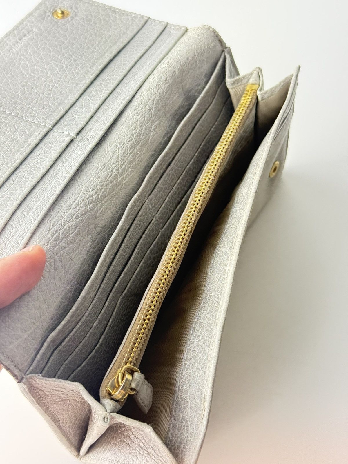 Prada Prada Leather Wallet Grey Size ONE SIZE - 9 Thumbnail
