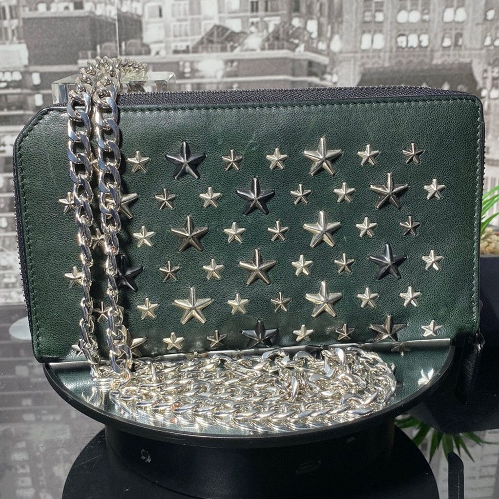 Jimmy Choo Authentic JIMMY CHOO 💚Leather Star Wallet Size ONE SIZE - 2 Thumbnail