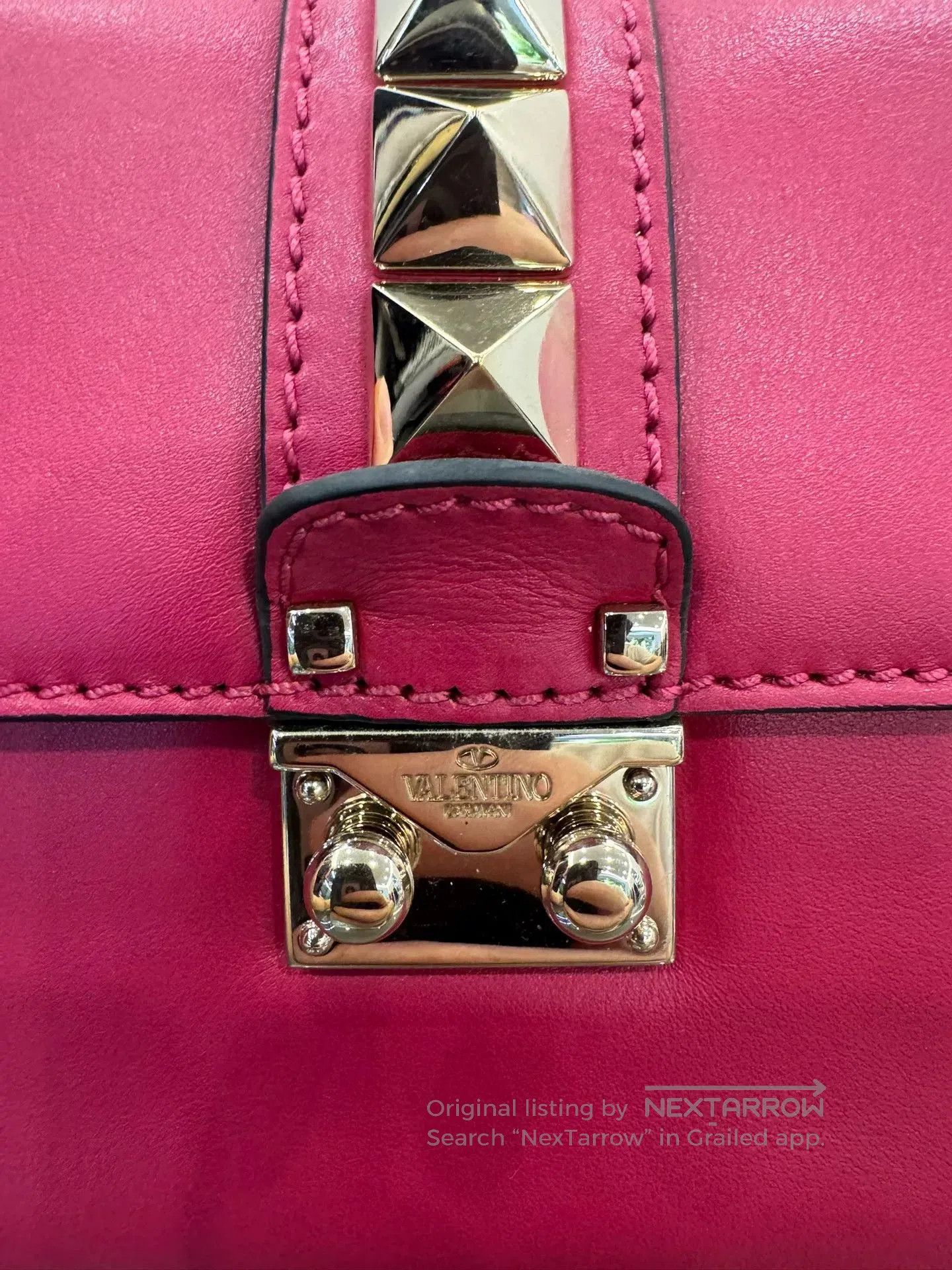 Valentino Valentino Rockstud Red Studded Chain Shoulder Bag 20cm. Size ONE SIZE - 4 Thumbnail