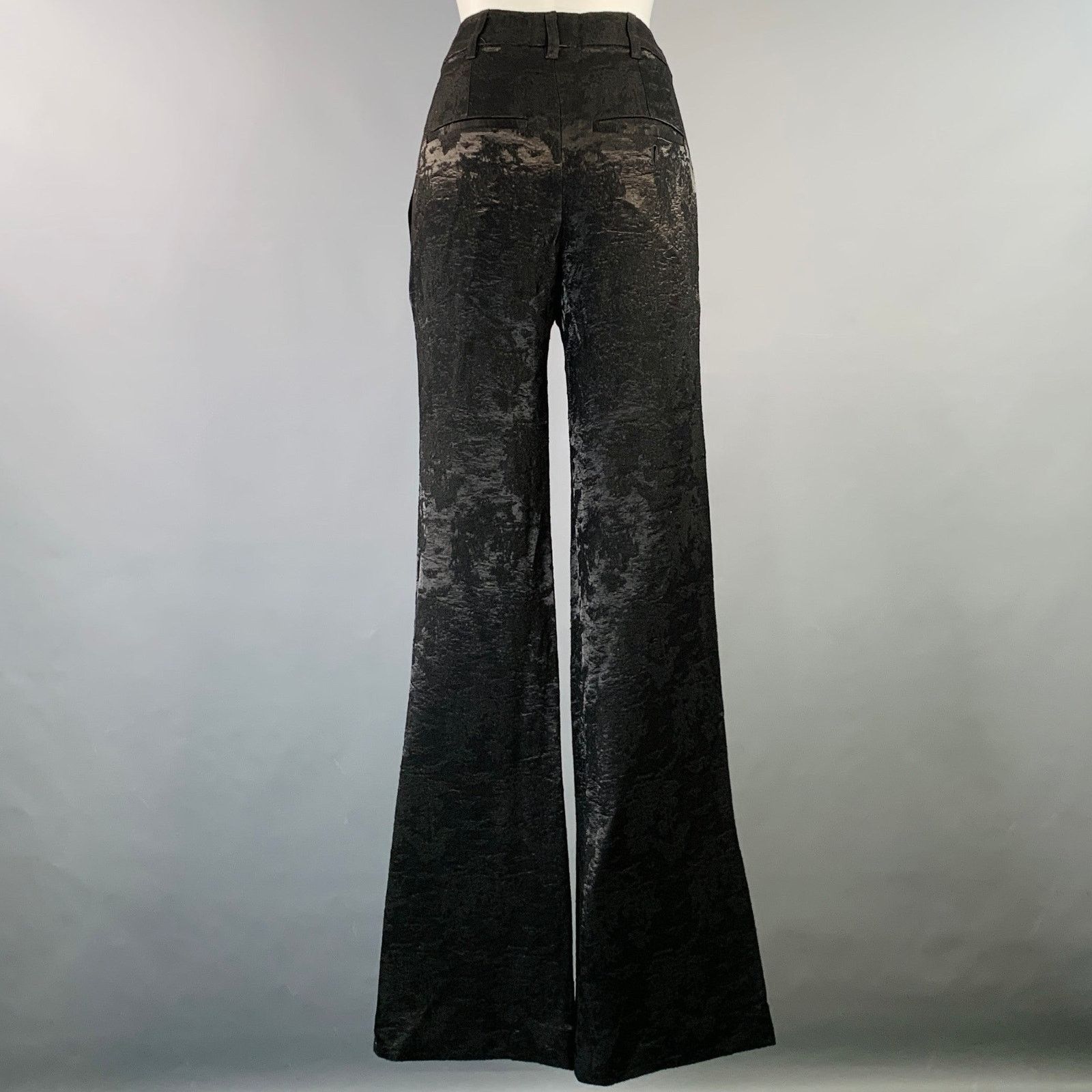 Haider Ackermann HAIDER ACKERMANN Black Linen Silk Jacquard Casual Pants Size 32" / US 10 / IT 46 - 3 Thumbnail