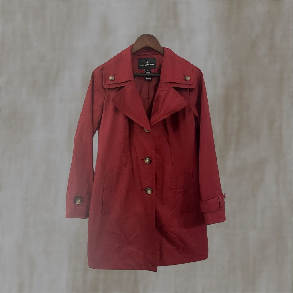 London Fog London Fog Trench Coat Ladies Small Red/Maroon Nylon? Polyester? (please ignore) Size S / US 4 / IT 40 - 1 Thumbnail