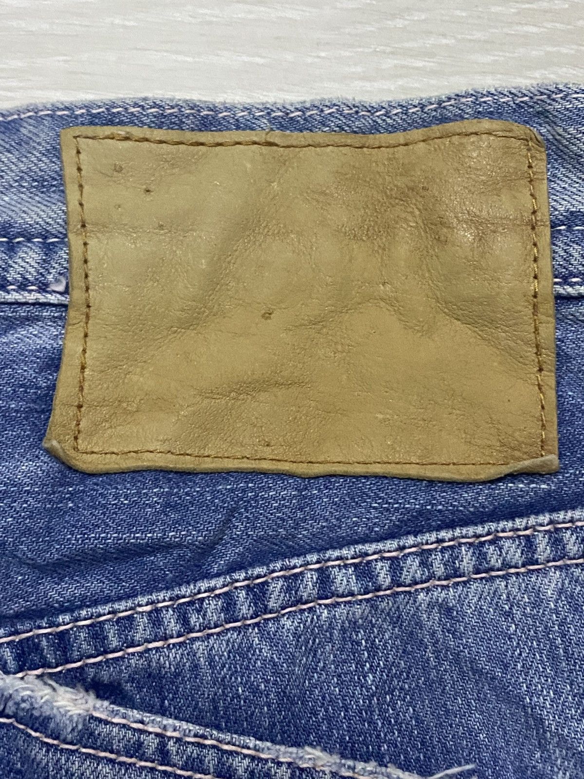 Vintage Japanese Brand Faded Wash Distressed Slim Straight