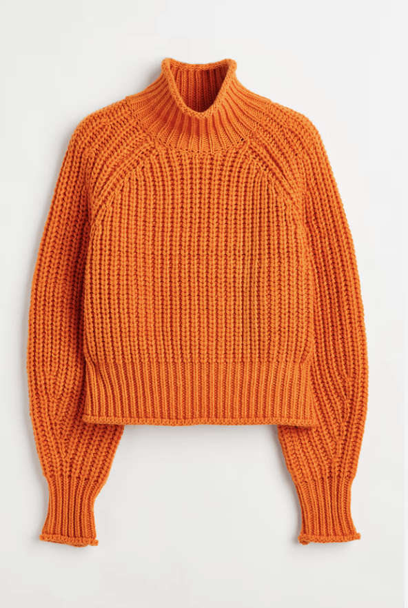 Orange cardigan h&m hot sale