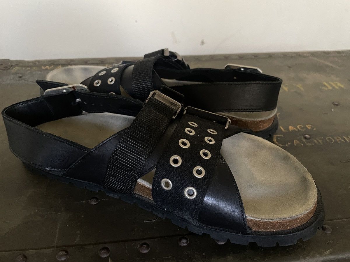 A.P.C. × Sacai APC x Sacai SS 2021 Jules Black Leather Slip-on Sandals Size US 12 / EU 45 - 6 Thumbnail